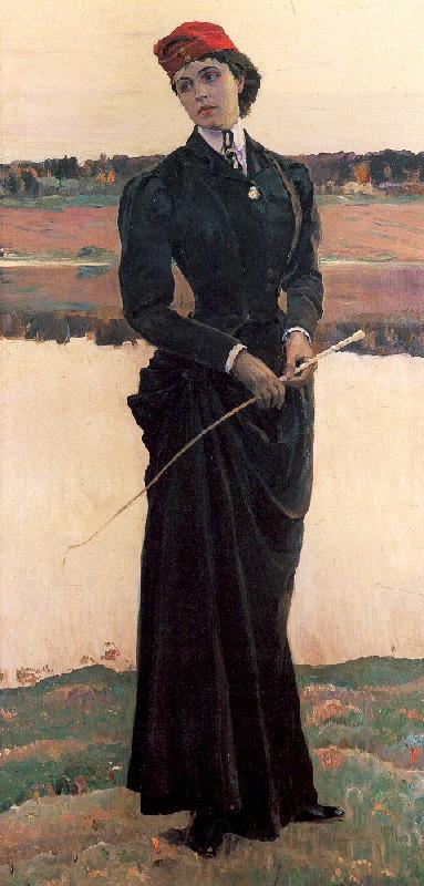 Nesterov, Mikhail Portrait of Olga Nesterova, The Artist's Daughter France oil painting art
